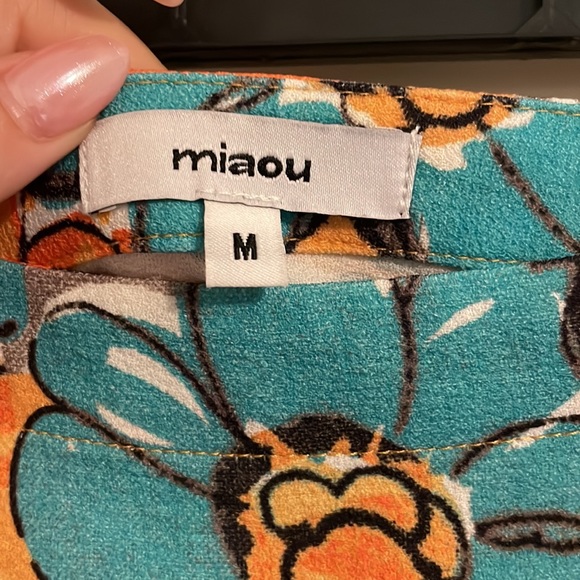 Miaou Micro Mini Skirt in Parisian Flower Orange - Picture 7 of 7